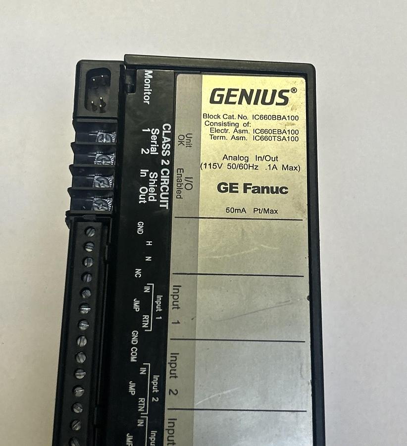 Used GE FANUC,IC660BBA100,GENIUS BLOCK ANALOG IN/OUT MODULE