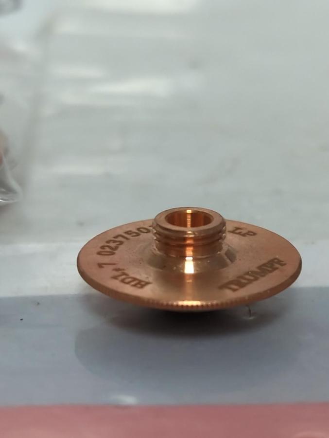 Used TRUMPF,0237501,CHROME PLATED LASER MACHINE NOZZLE 1.7MM/M8/ECE LOT OF 12