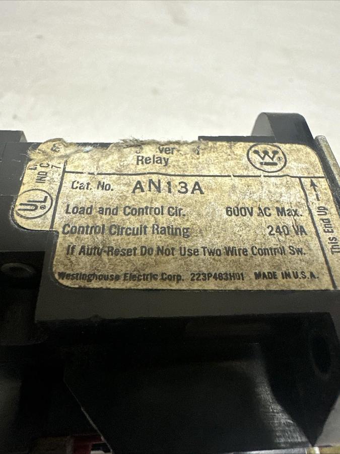 Used Westinghouse,AN13A,Overload Relay