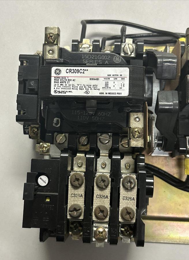 Used GE,CR309C2,REVERSING STARTER SIZE 1 27A 600V