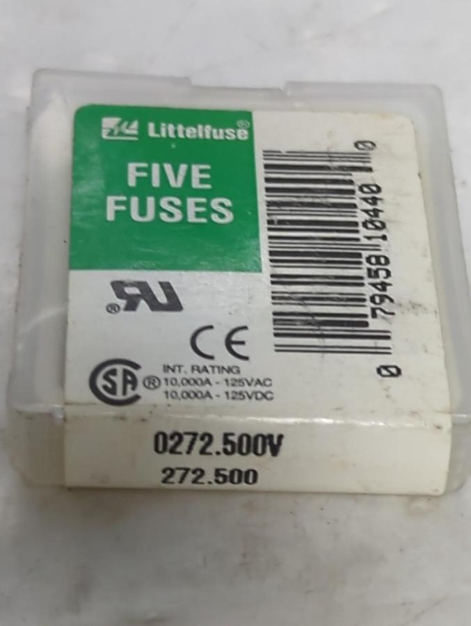 LITTELFUSE,0272.500V,MINI FUSE 1/2 AMP LOT OF 25 PCS NOS