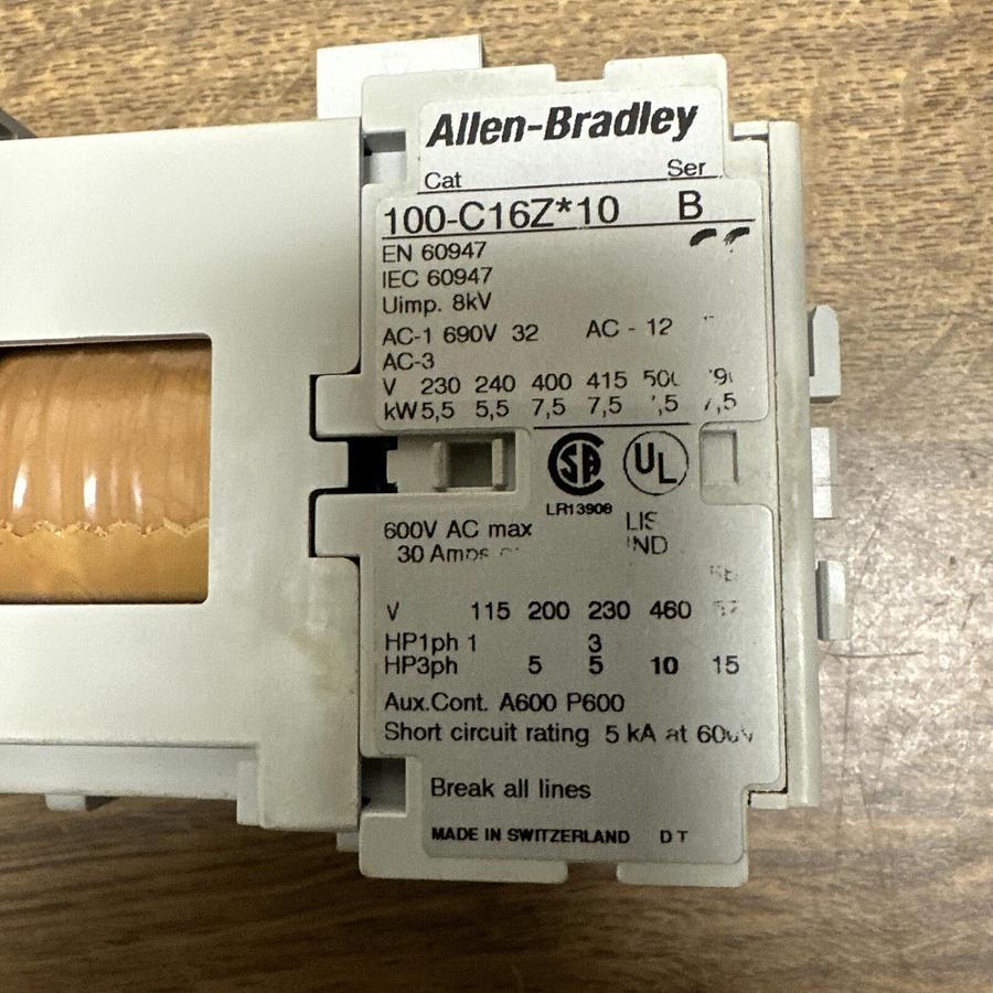 Used Allen Bradley,100-C16Z*10,Contactor Series B