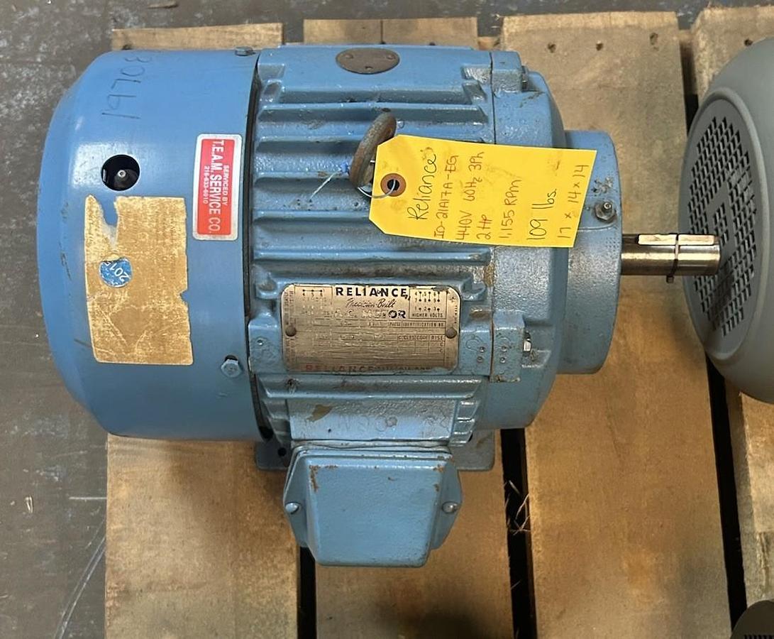 Used RELIANCE,21A17A-EG,AC MOTOR 2HP 220/440V 1155RPM 3PH 213 FRAME