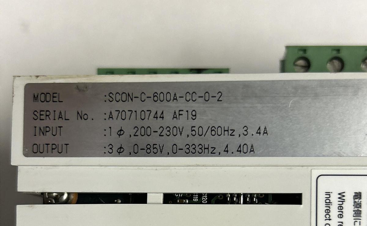Used IAI CORPORATION,SC0N-C-600A-CC-0-2, ACTUATOR CONTROL