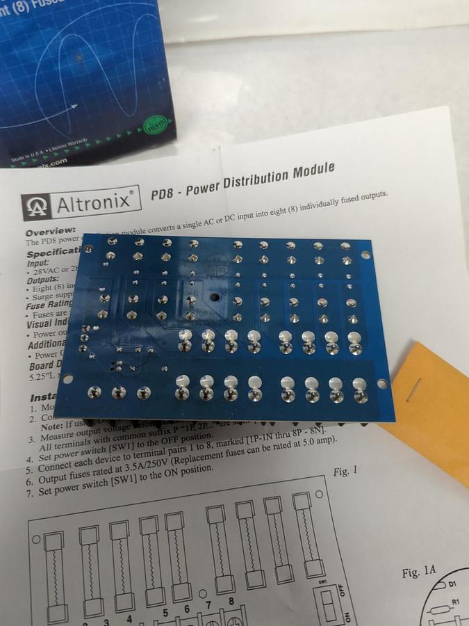 ALTRONIX,PD8,POWER DISTRIBUTION MODULE 8 FUSED OUTPUTS NOS