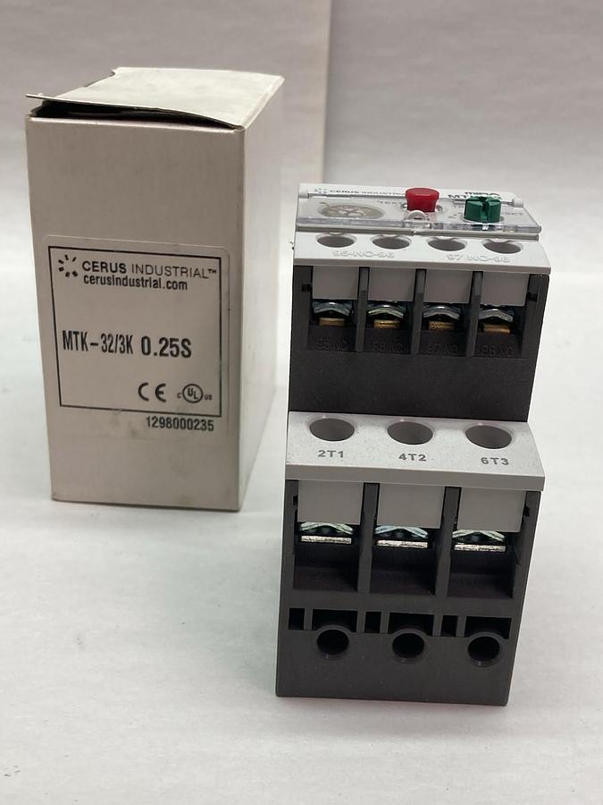 Cerus Industrial,MTK-32/3K 0.25S,Thermal Overload Relay 50/60Hz
