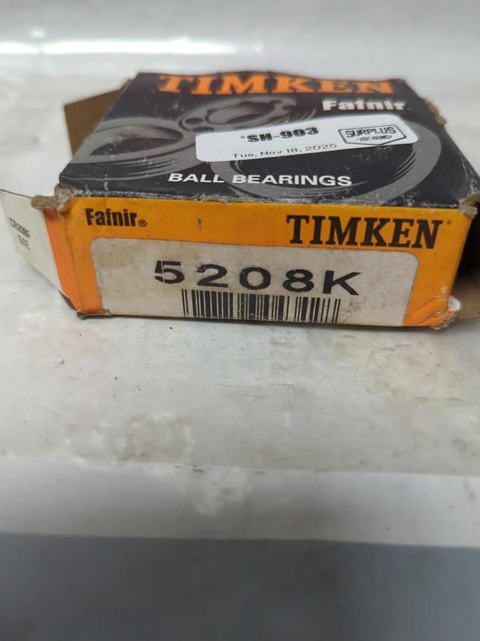 TIMKEN,5208K,DOUBLE ROW ANGULAR CONTACT BEARING 40MM BORE NOS