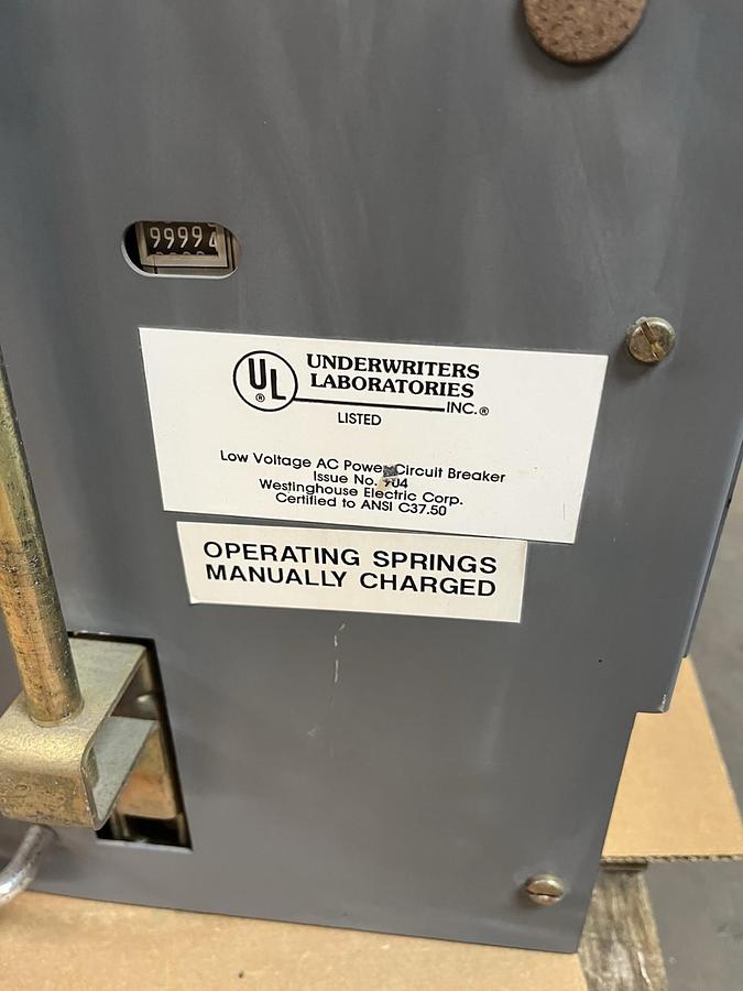 Used WESTINGHOUSE,DS-206,LOW VOLTAGE AC POWER BREAKER 800 AMPS 635V