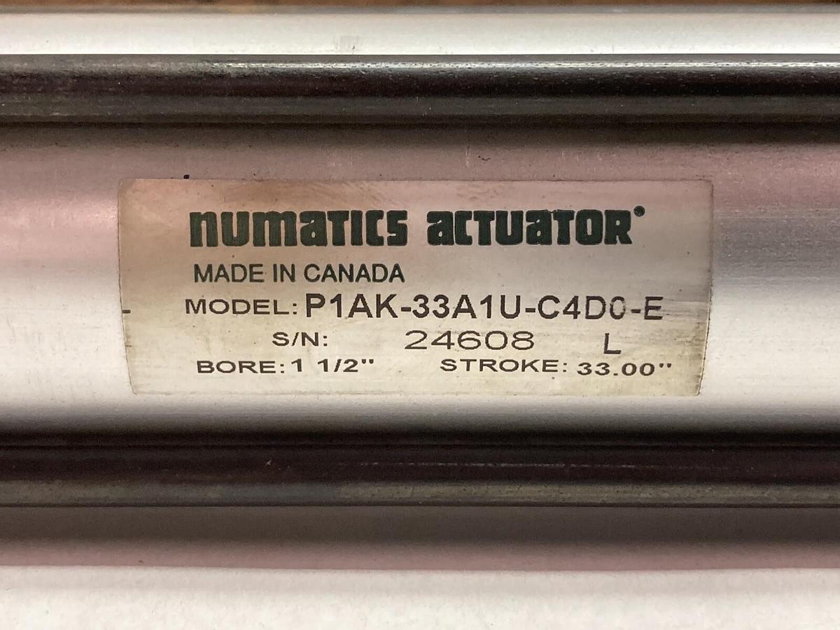 Used Numatics,P1AK-33A1U-C4A0-E,Actuator Cylinder 1 1/2 Inch Bore Stroke 33.00