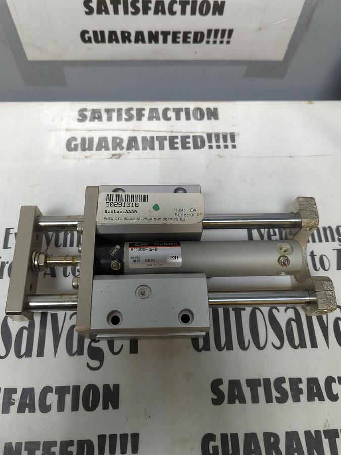 SMC,MGCLB20-75-R,PNEUMATIC GUIDED CYLINDER 20MM BORE 75MM STROKE NOS