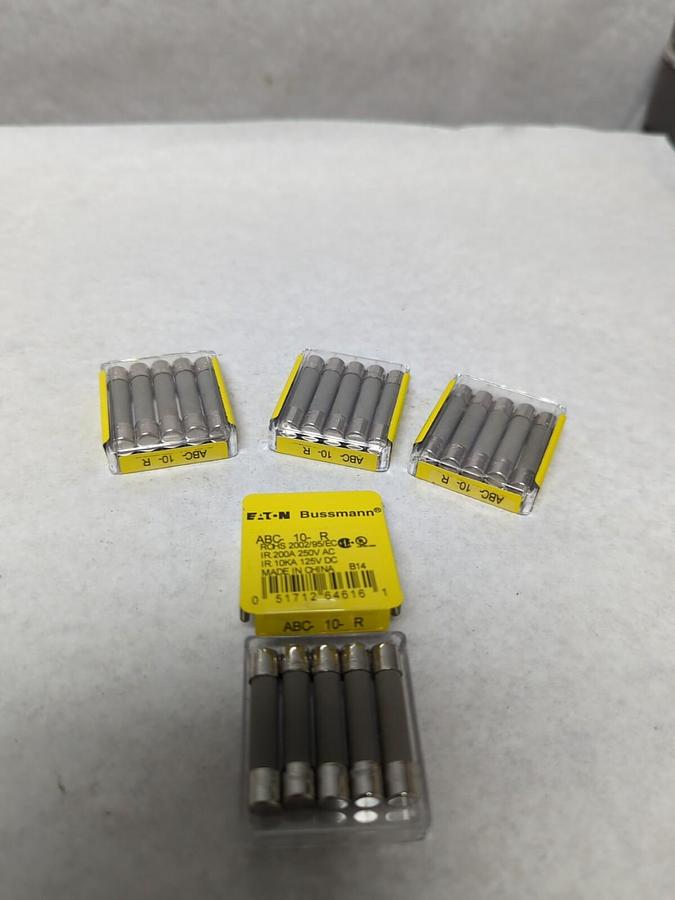 COOPER BUSSMANN,ABC-10-R,CARTRIDGE FUSE 10 AMP LOT OF 20 NOS