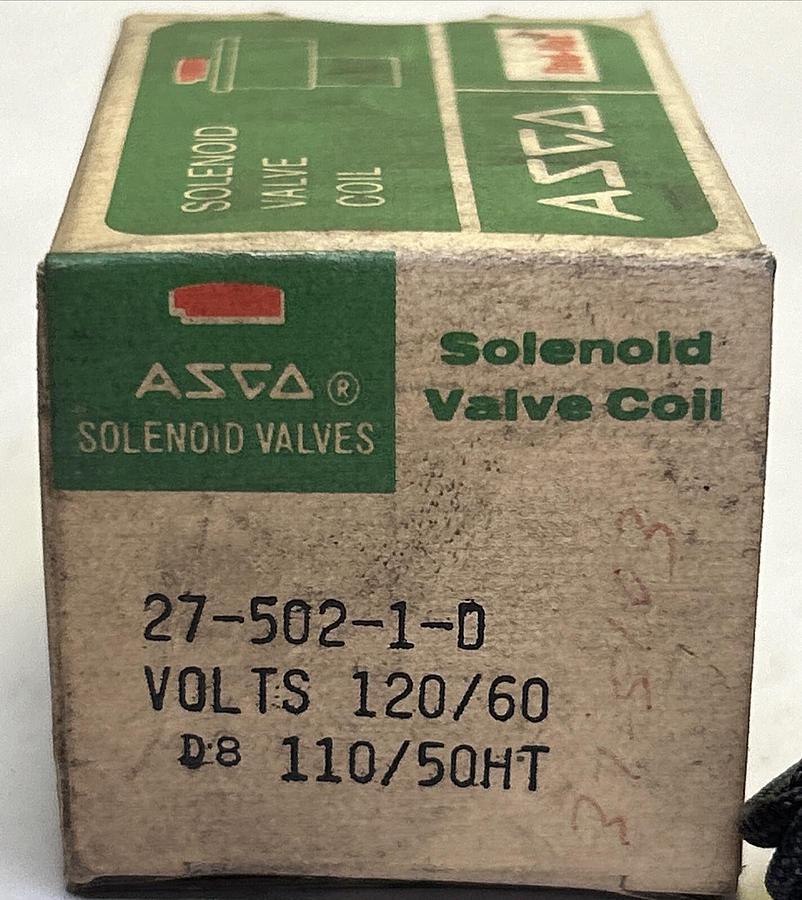 ASCO,27-502-1-D,SOLENOID VALVE COIL 120V NOS