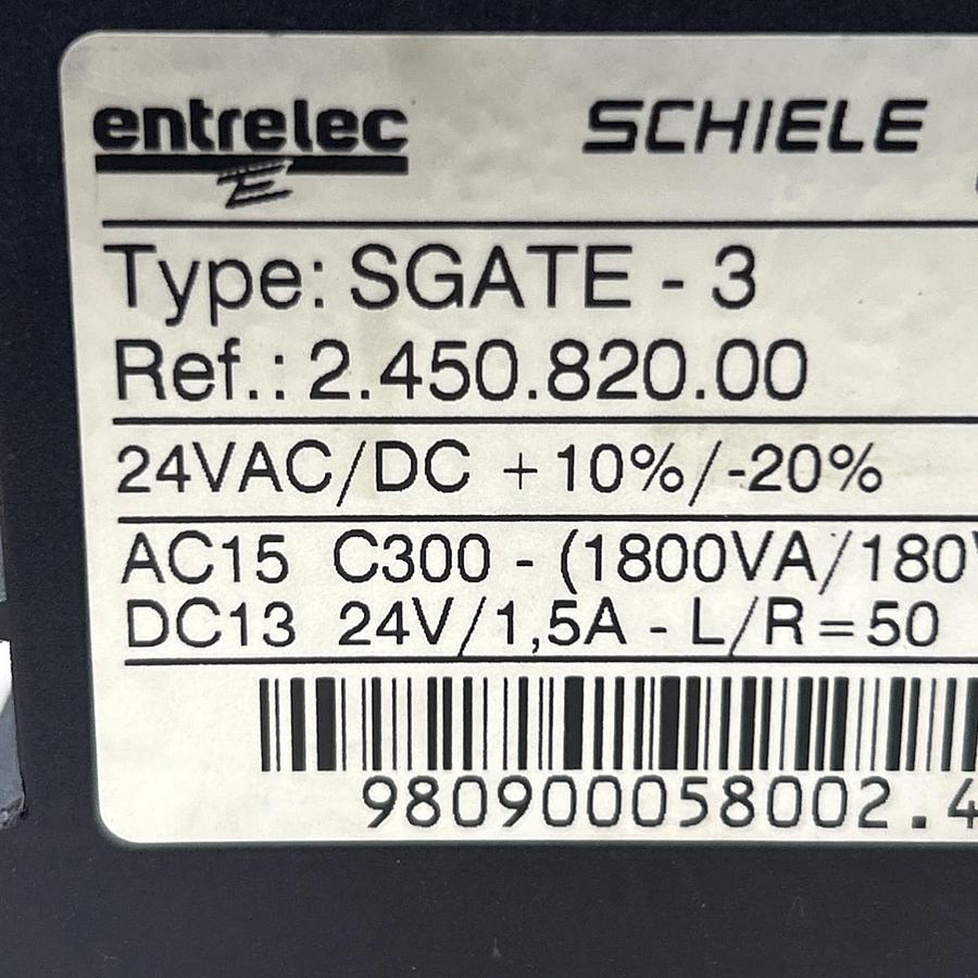 Used ENTRELEC SCHIELE,SGATE-3,SAFETY RELAY