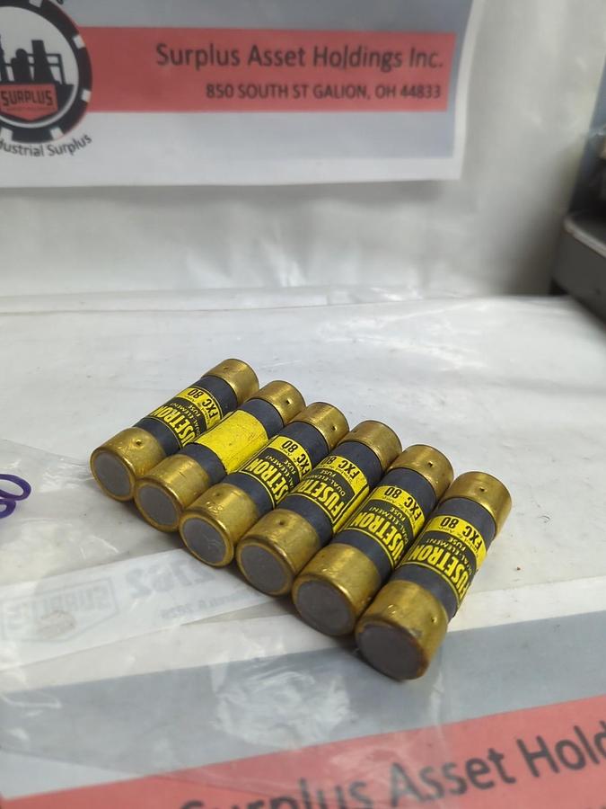 Used COOPER BUSSMANN,FXC-80,FUSETRON 80 AMP FUSE LOT OF 6 PRE-OWNED