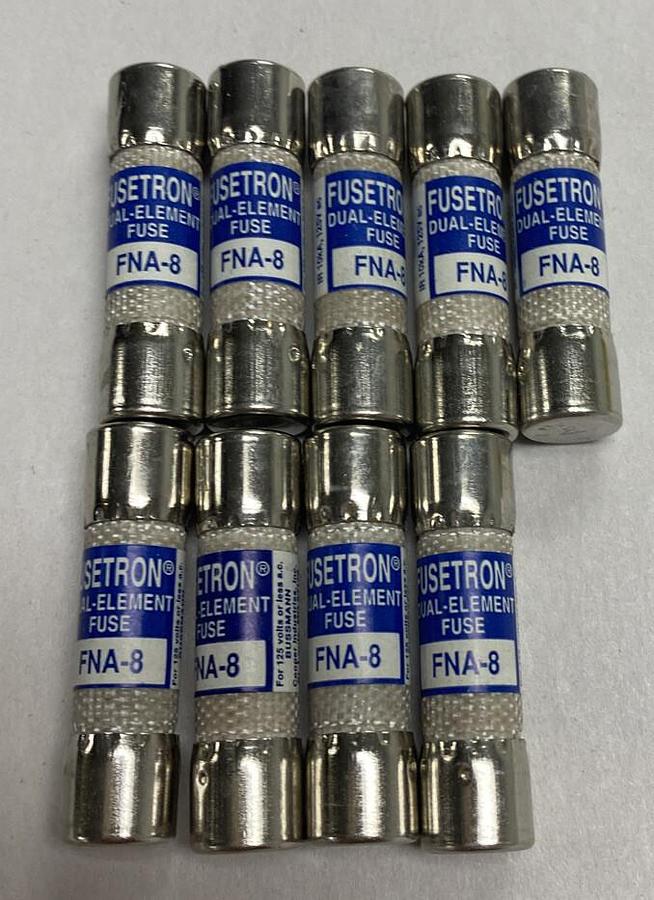Cooper Bussmann,FNA-8,Fusetron Fuse Lot Of 9 In Box