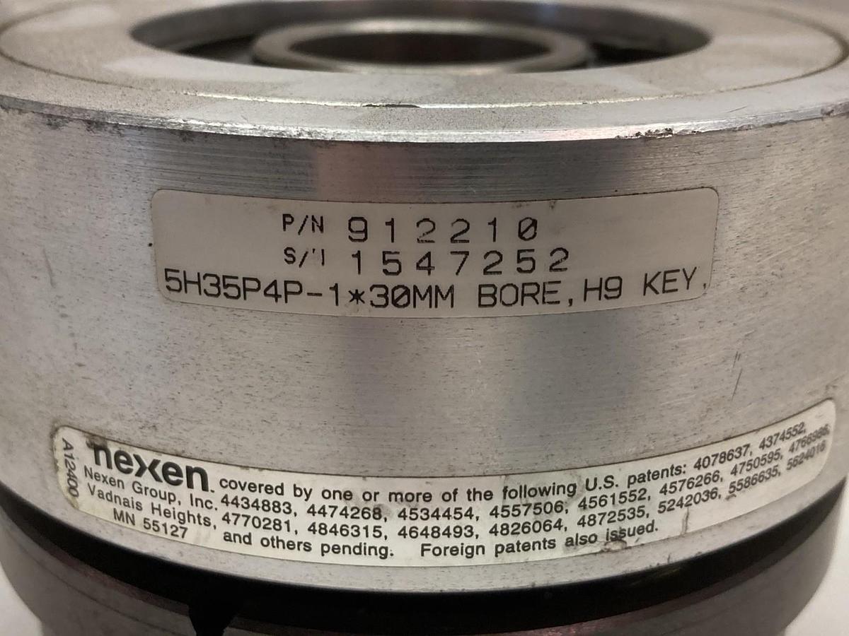 Used Nexen,5H35P4P-1 912210,Pilot-Mount Tooth Clutch 30MM Bore H9 Key