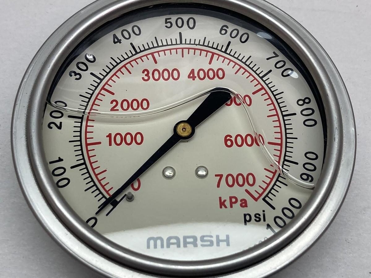 Used Marsh,0-1000psi 0-7000kPa,Scale Pressure Gauge