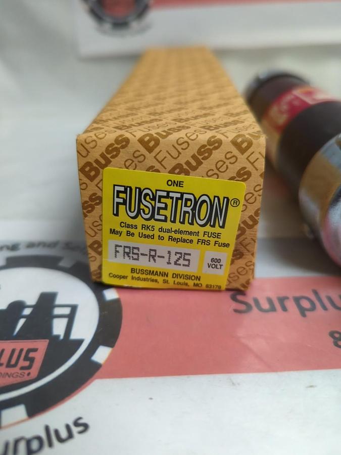 Used COOPER BUSSMANN,FRS-R-125,FUSETRON 125 AMP FUSE NOS