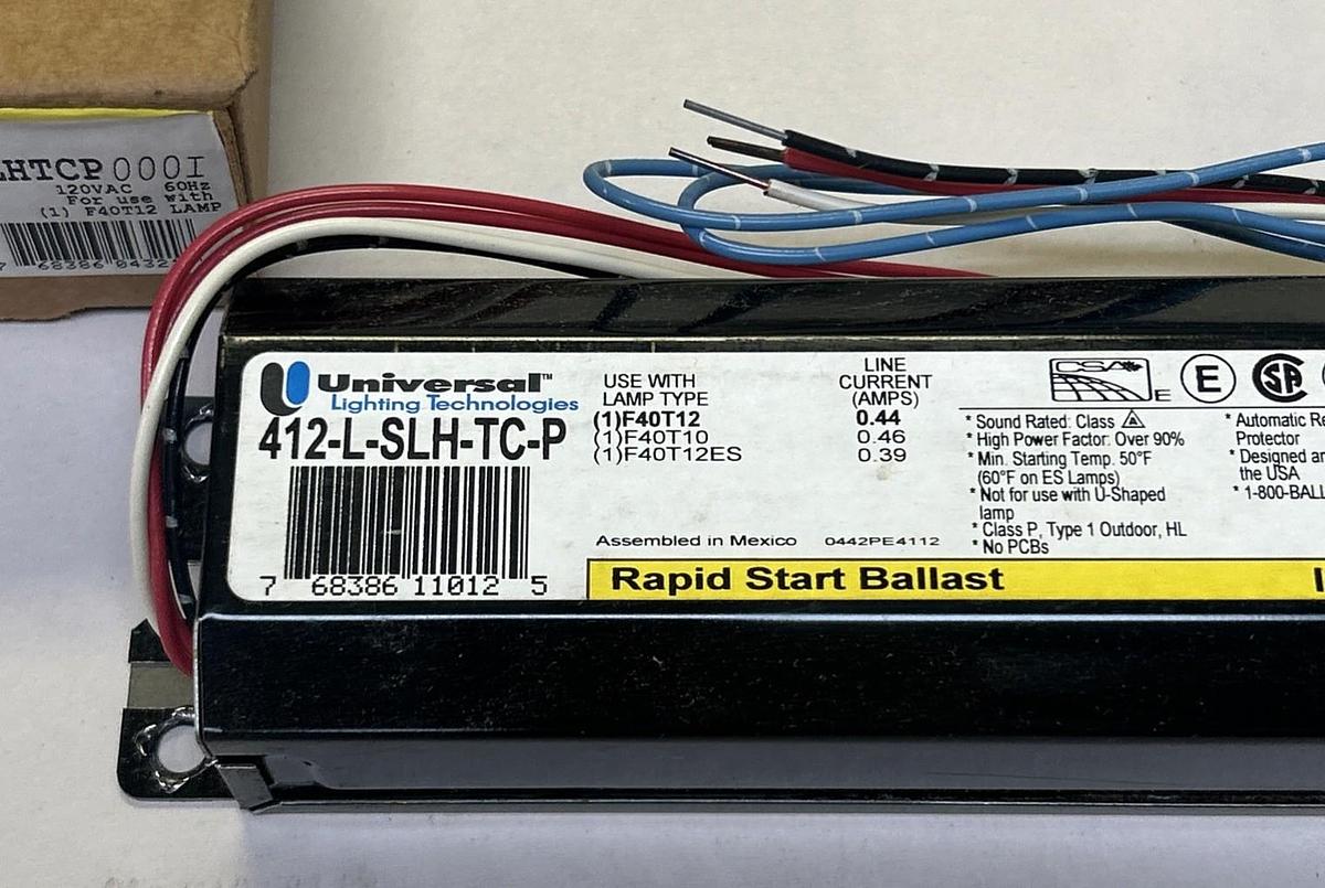 Used UNIVERSAL LIGHING TECHNOLOGIES,412LSLHTCP,MAGNETIC BALLAST 120V NOS
