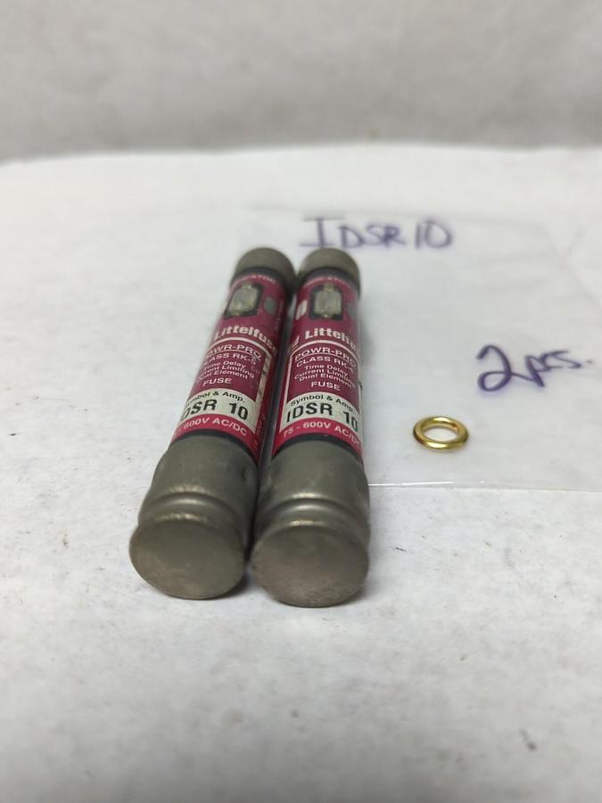 Used LITTELFUSE,IDSR10,INDICATOR 10 AMP FUSE LOT OF 2 PRE-OWNED