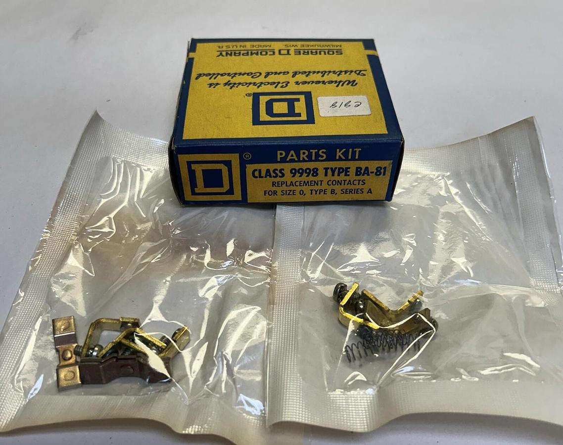 SQUARE D,9998BA-81,CONTACT KIT SIZE 0 NOS