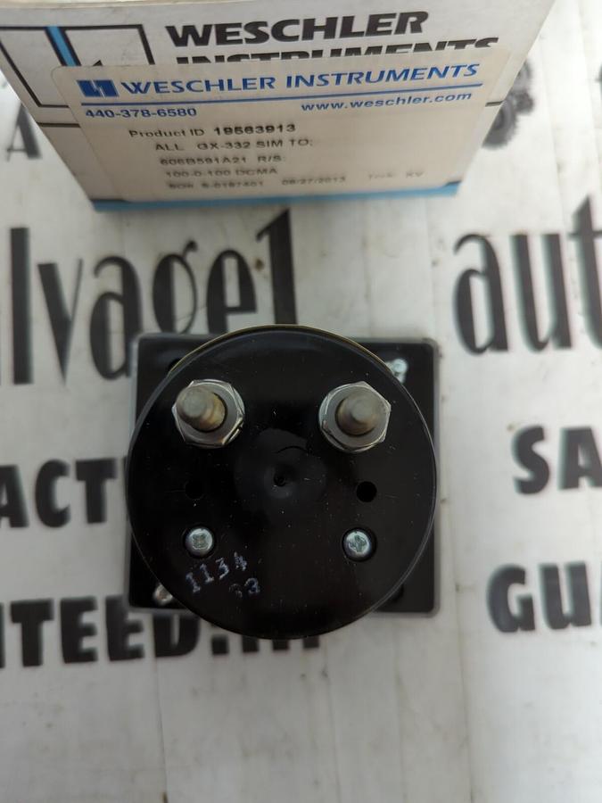 WESCHLER,919563913 ALL GX-332 SIM TO: 606B591A21 R/S: 100-0-100DCMA,PANEL METER