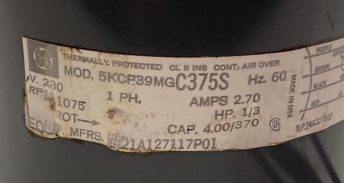 Used GE,5KCP39MGC375S,Condensor Fan Motor