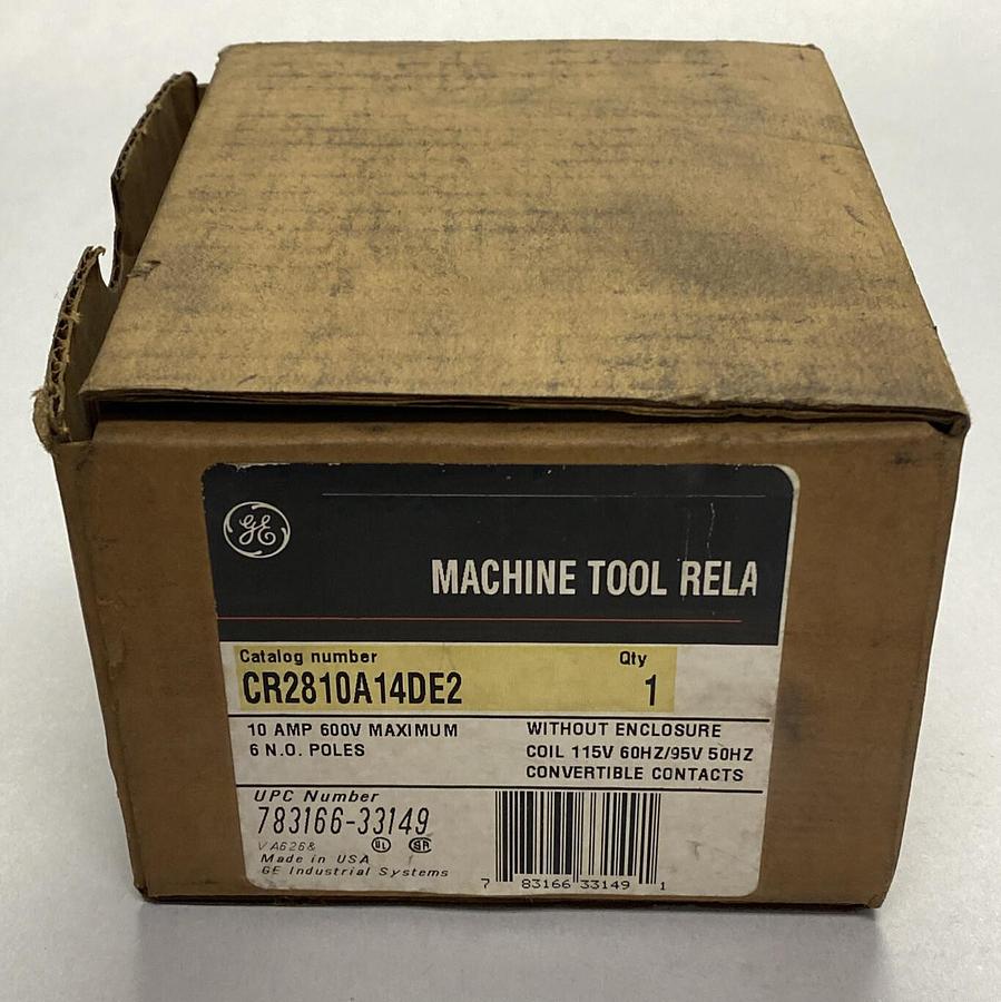 Used GENERAL ELECTRIC,CR2810A14DE2,MACHINE TOOL RELAY 10A 600V NEW