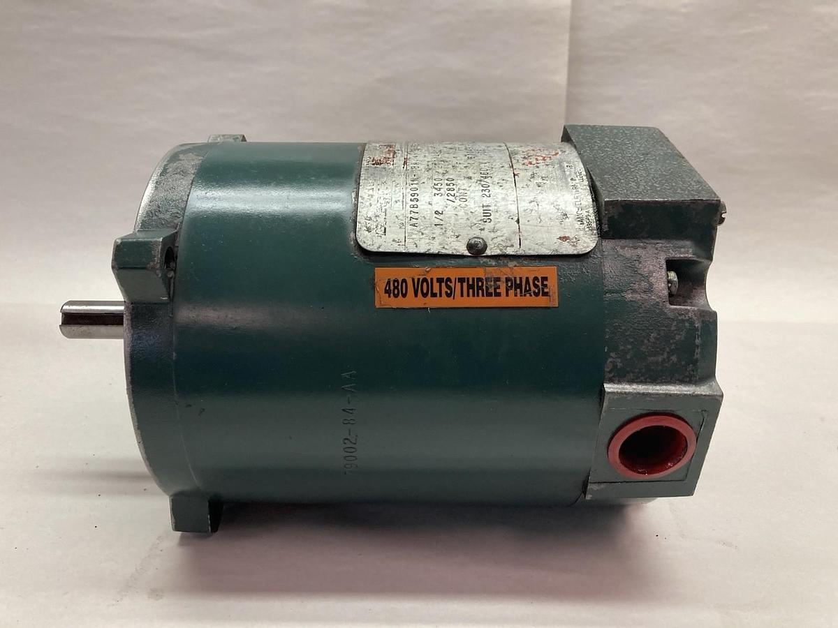Used Reliance,B77B5901N-BA,3-Phase Electric Motor Blower 1/2HP 3450/2850RPM 240/480V