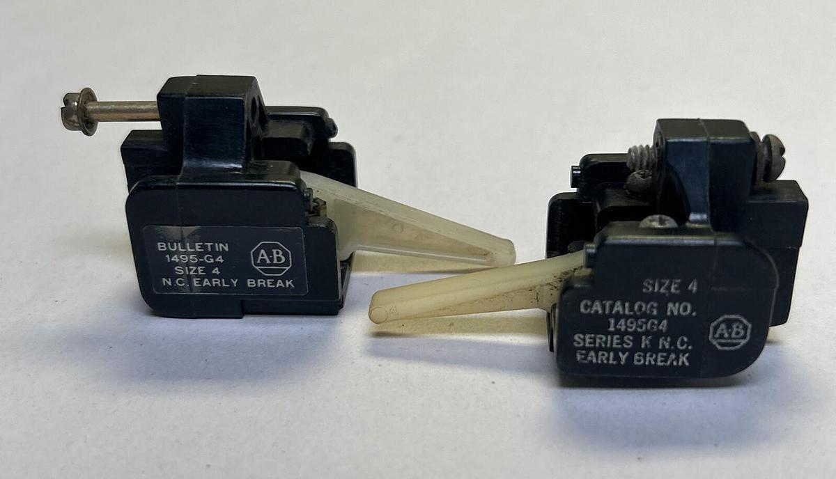 Used ALLEN BRADLEY,1495-G4,AUXILIARY CONTACT SIZE 4 LOT OF 2