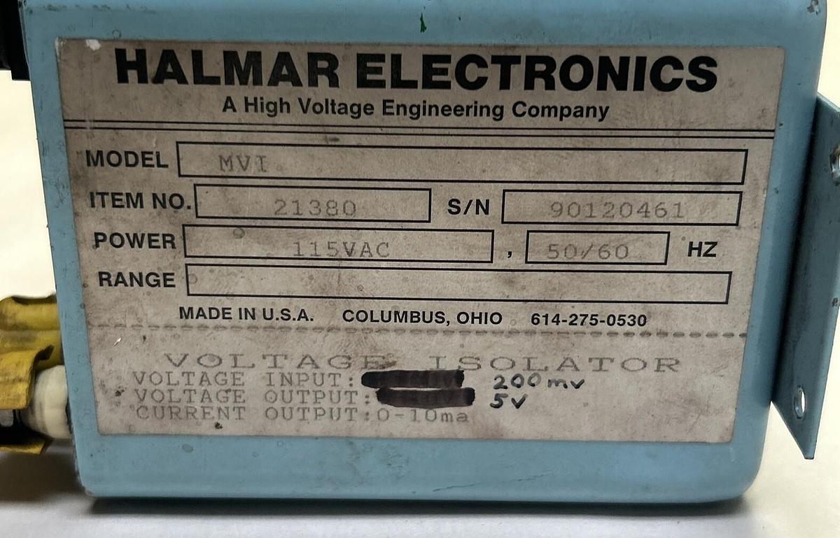 Used HALMAR,MVI,VOLTAGE ISOLATOR