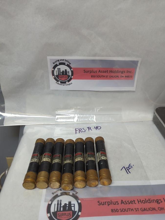 Used COOPER BUSSMAN,FRS-R-40,FUSETRON 40 AMP FUSE LOT OF 7 PRE-OWNED