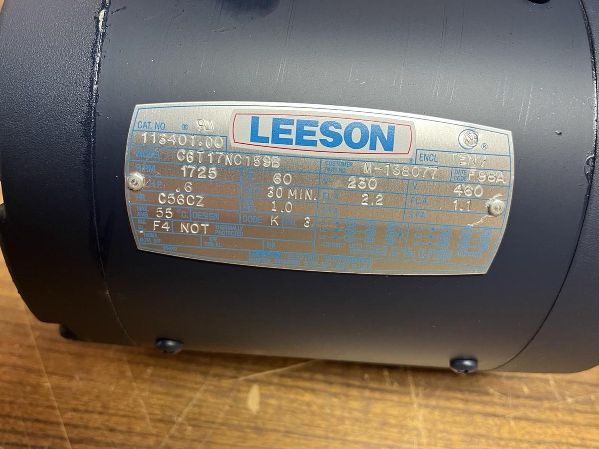 LEESON,113401.00,MOTOR .6HP 1725RPM 3PH 230/460V C56CZ C617NC159B