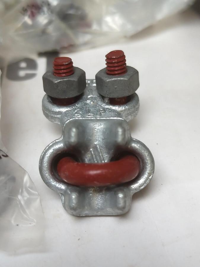 CROSBY,G-450, 1/4 IN RED U-BOLT CABLE CLAMP LOT OF 10 NOS