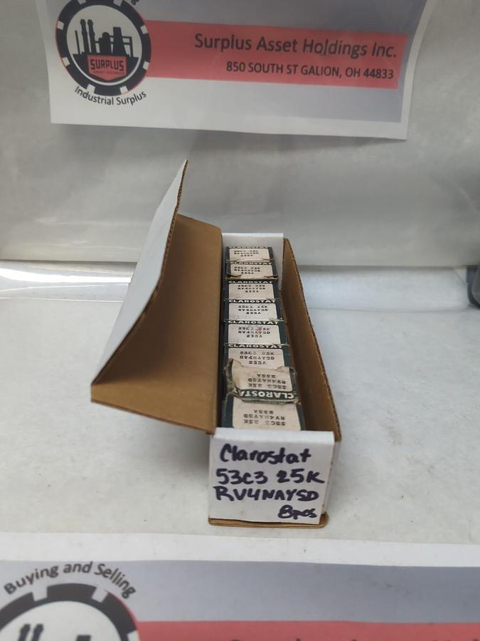 CLAROSTAT,53C3,POTENTIOMETER LOT OF 8 RV4NAYSD NOS