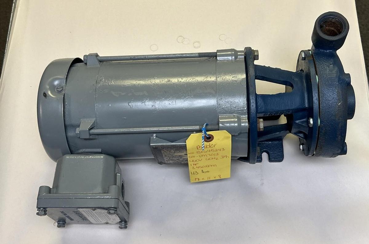 Used BALDOR,VM7013,CENTRIFUGAL PUMP 1HP 460V 3450RPM 3PH 56C FRAME