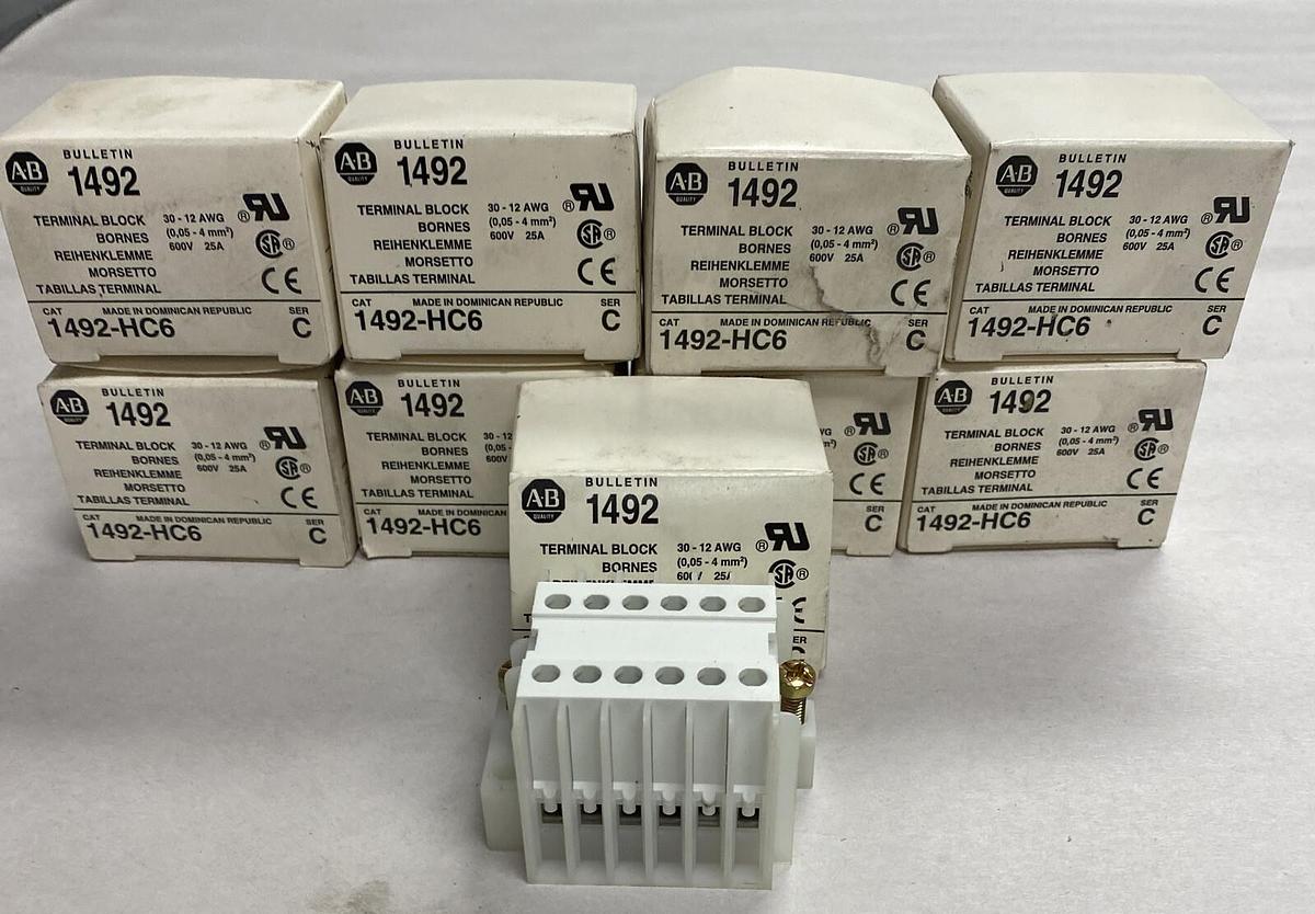 Allen-Bradley,1492-HC6,Series C Terminal Block Lot Of 9 NOS