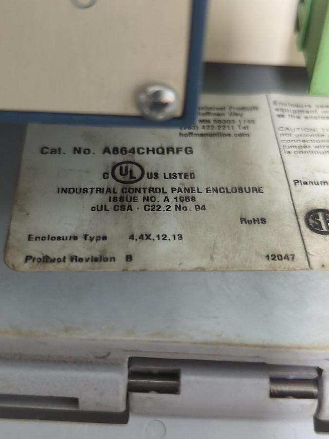 Used HOFFMAN IMI,A864CHQRFG,VIBRATION INTERFACE ENCLOSURE PRE-OWNED