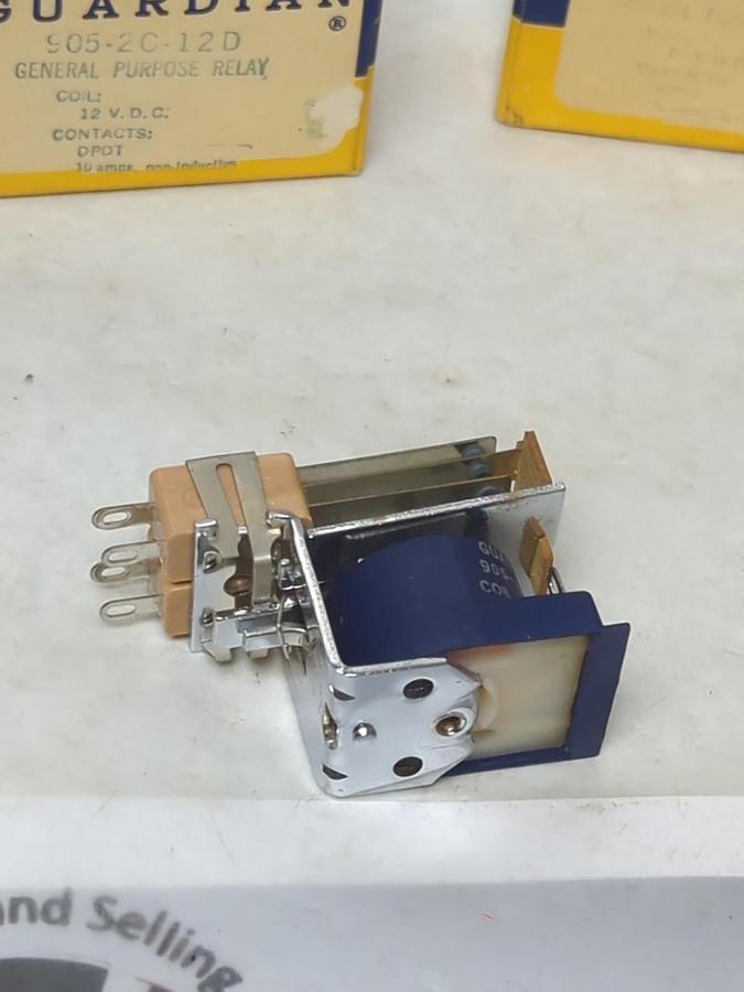 GUARDIAN,905-2C-12D,GENERAL PURPOSE RELAY 10 AMP 12VDC LOT OF 3 NOS