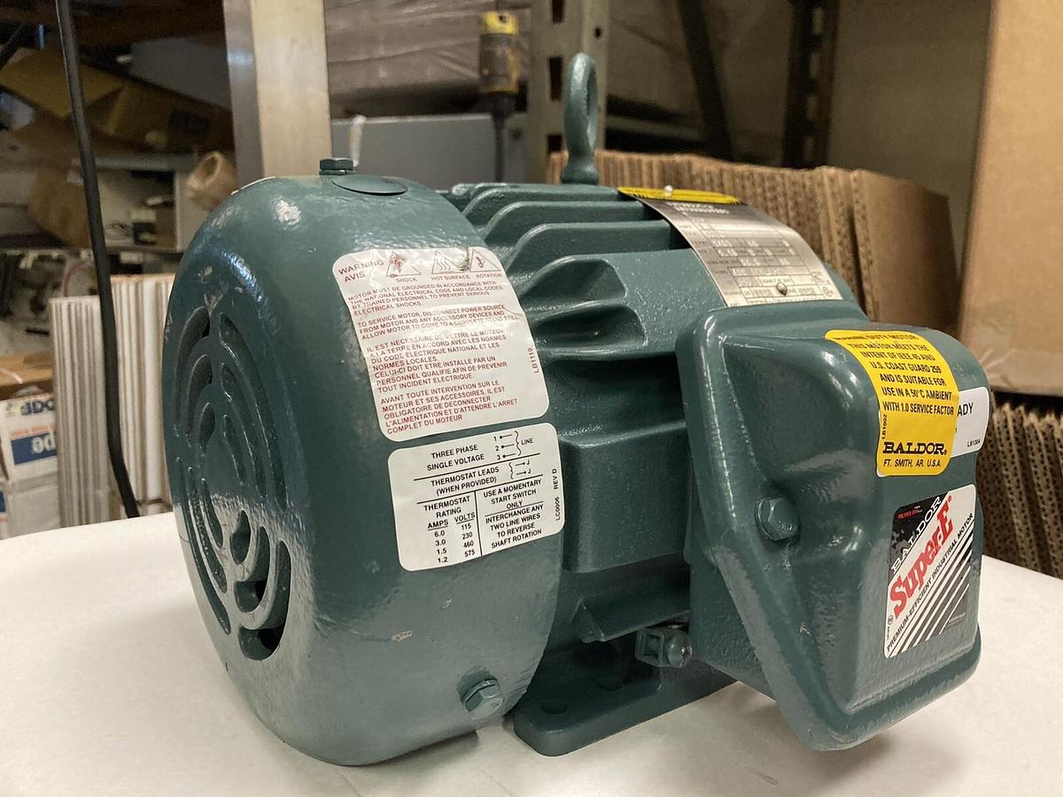 Baldor,ECP3586T-4,2 HP Motor 3450 RPM 460 Volts 145T Frame