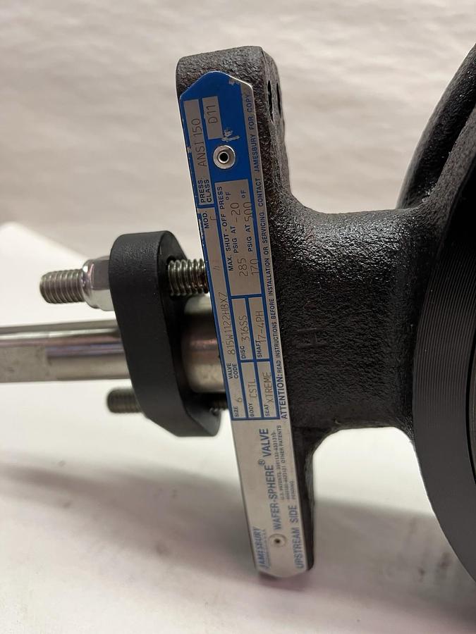 JAMESBURY,815W1122HBXZ,WAFER-SPHERE XTREME BUTTERFLY VALVE 6" ANSI 150 316SS