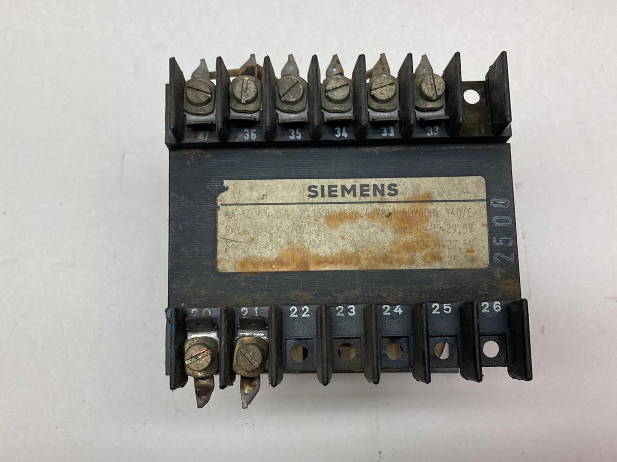 Used Siemens,4A 50 61 2AA,Transformer 160VA 50/60Hz