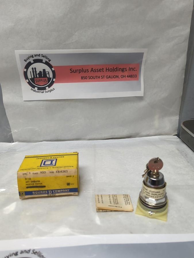 SQUARE D,9001-KS-43K5,KEY OPERATED SELECTOR SWITCH NOS