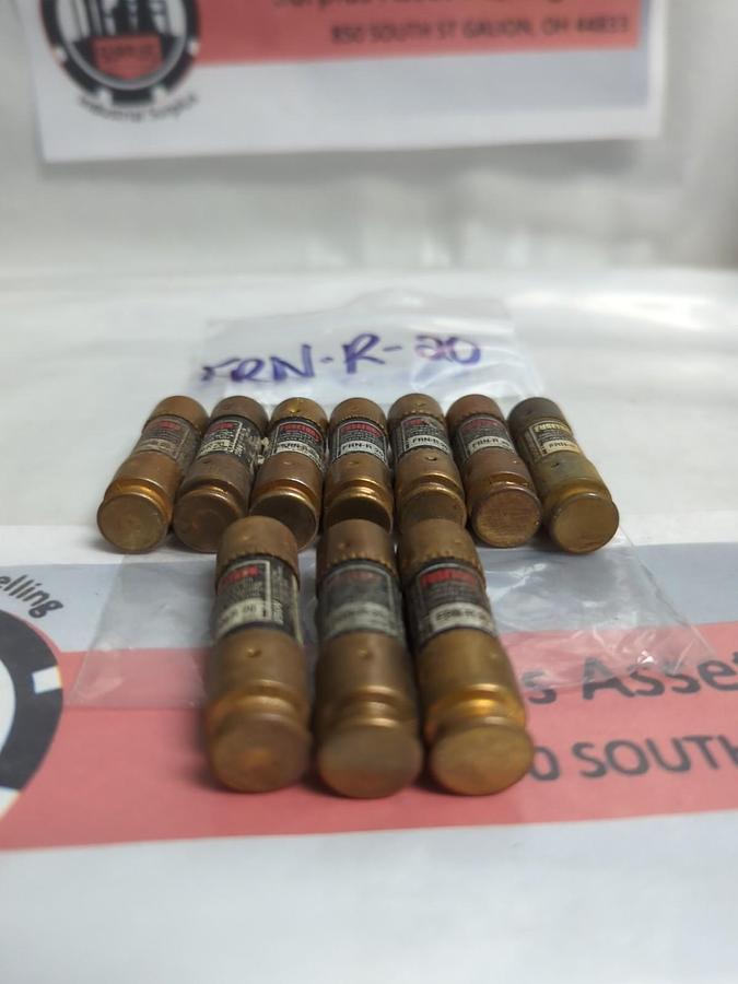 Used COOPER BUSSMANN,FRN-R-20,FUSETRON 20 AMP FUSE LOT OF 10 PRE-OWNED