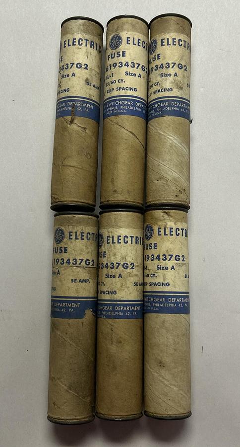 GENERAL ELECTRIC,6193437G2,TYPE EJ-1 FUSE 5E AMP LOT OF 6 NOS