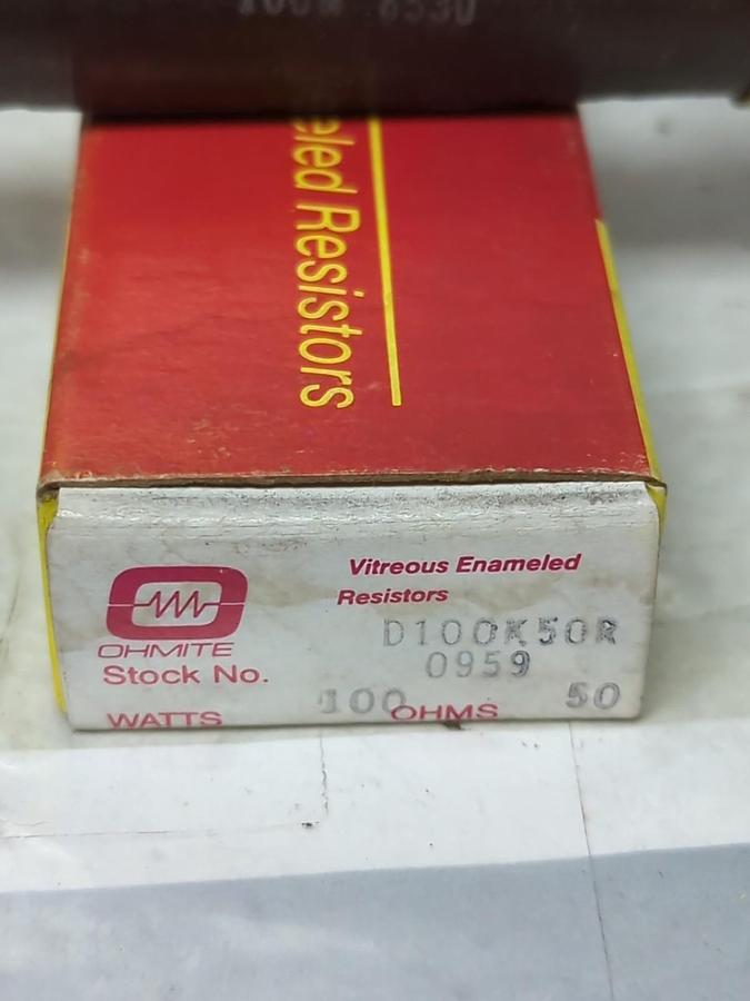 OHMITE,D100K50R,RESISTOR 100 WATT 50 OHM NOS