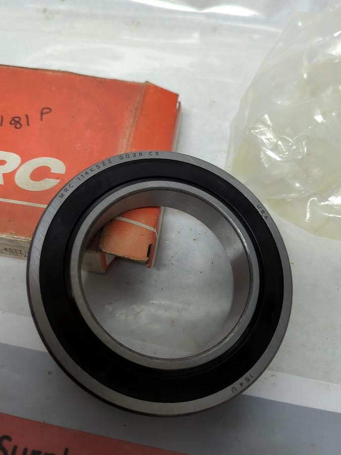 MRC,114-KSZZ/0028,RUBBER SEALED DEEP GROOVE BALL BEARING 70X110X20MM NOS