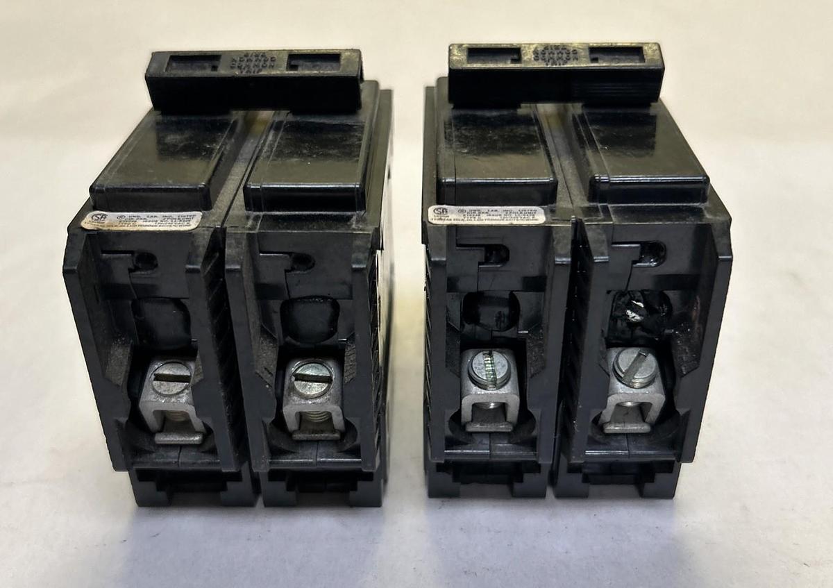Used SYLVANIA,C220,CIRCUIT BREAKER 20A 120/240V 2P LOT OF 2