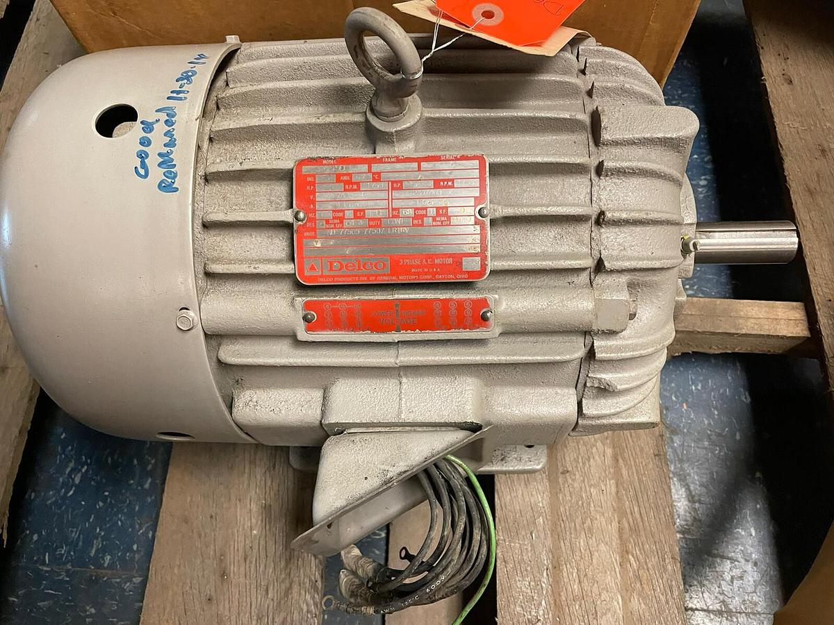 Used DELCO,213,5HP MOTOR 230/460V 1755RPM FRAME 213