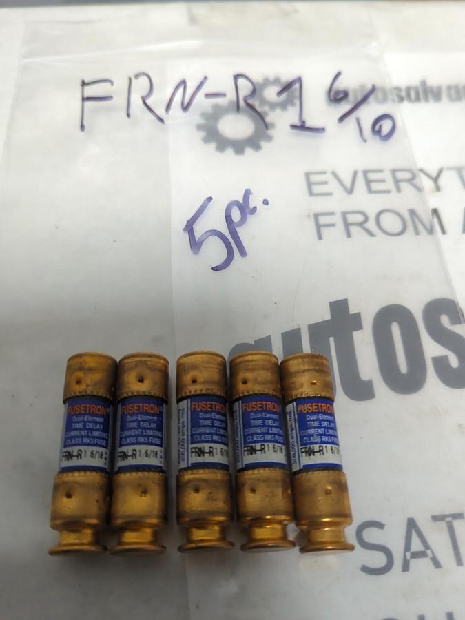 COOPER BUSSMANN,FRN-R-1-6/10,FUSETRON 1-6/10 AMP FUSE LOT OF 5 NOS